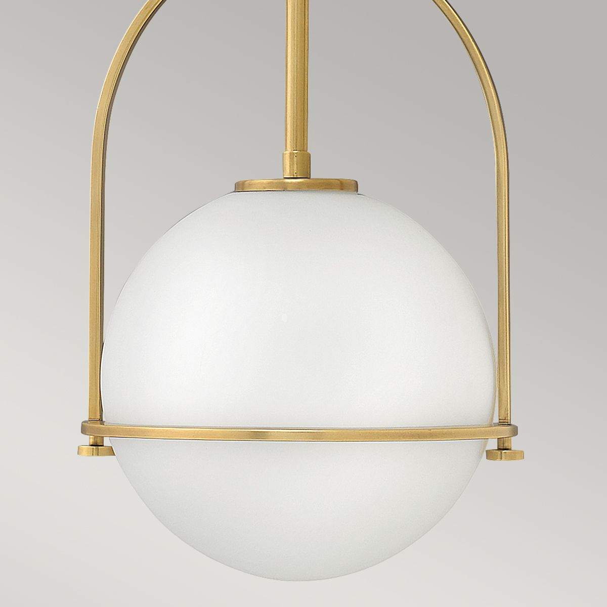 Ceiling Pendant In Heritage Brass With Opal Glass