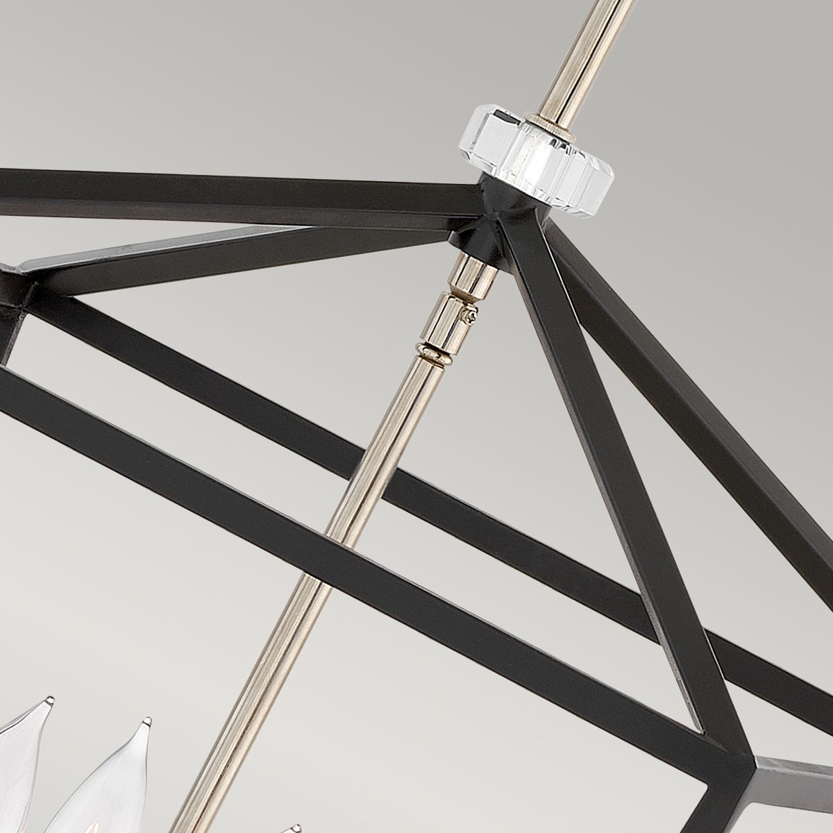 Large Ceiling Light In Black And Polished Nickel Finish