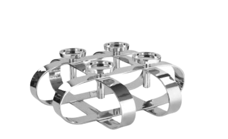 Large Square Nickel Plated Candle Holder