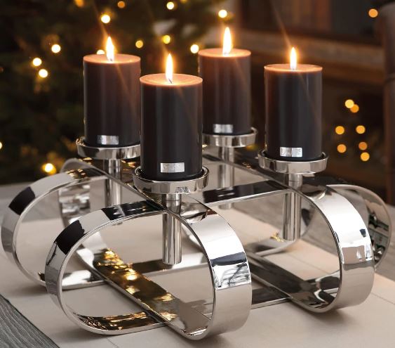 Large Square Nickel Plated Candle Holder