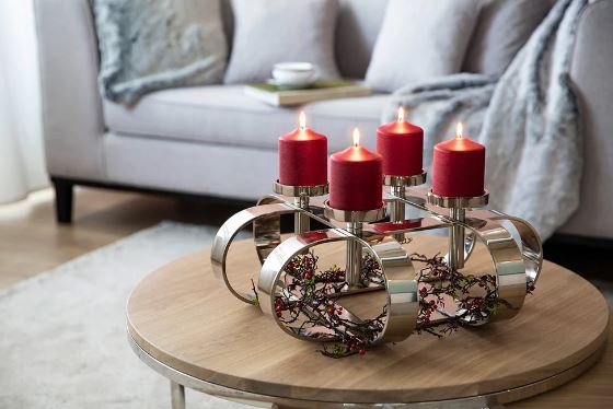 Large Square Nickel Plated Candle Holder