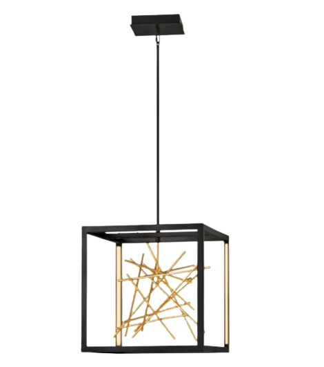 LED Ceiling Pendant Light In Black And Gold Finish