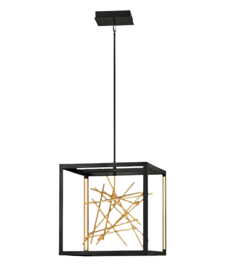 LED-Deckenpendelleuchte in Schwarz und Gold
