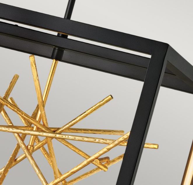 LED-Deckenpendelleuchte in Schwarz und Gold