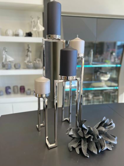 Tall Steel Candle Holder
