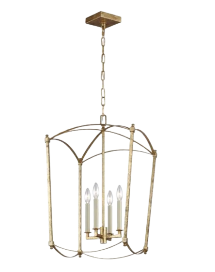 Antique Gold Lantern Pendant - 4 Light