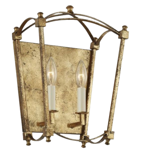 Antique Gold Wall Lantern - 2 lights