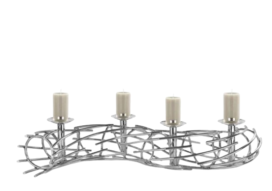 Luxury Nickel Wave Candle Holder